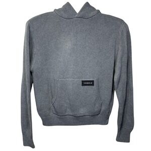 YoungLA Hoodie Mens XL Gray Knit Pullover Kangaroo Pocket Logo Sweatshirt
